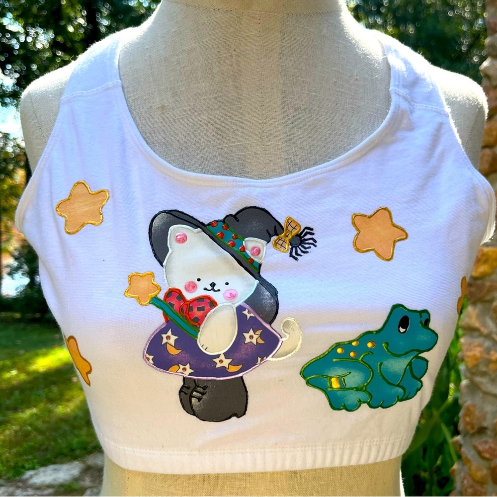 Vintage Halloween print crop top